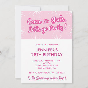 28 birthday invitation Elegant girly simple