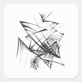 28 Black White Abstract Tribal Tattoo Art Square Sticker