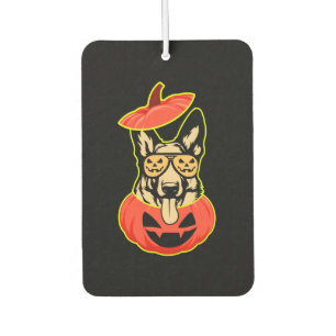 28 German Shepherd In Scary Pumpkin Shirt Funny Cu Air Freshener