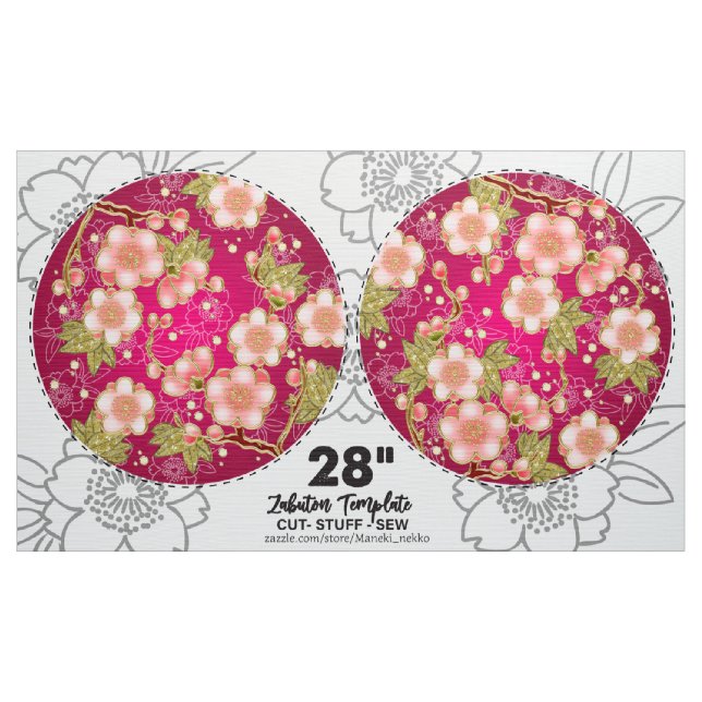 28" Japanese DIY cut and sew cushion pattern Fabric (Yard)