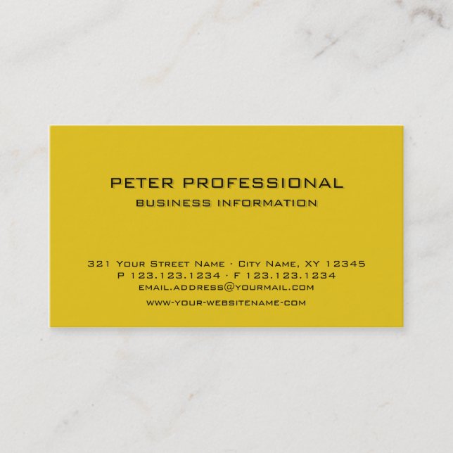 28 Jaune doré Carte de visite professionnel modern (Devant)