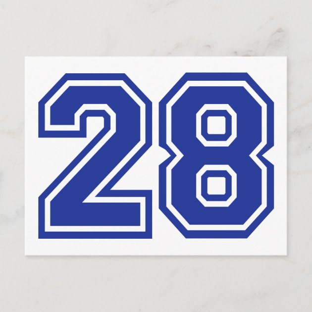 28 - number postcard | Zazzle