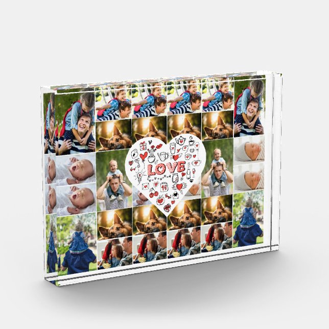 28 Photo Collage Frame with Love Hear Centerpiece (Left)