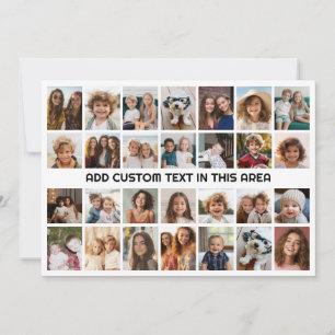 28 Photo Collage Grid - 1 Text box Holiday Card