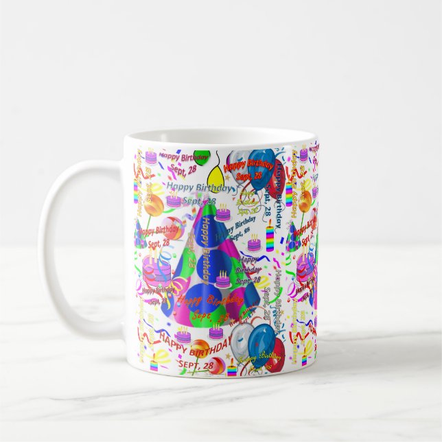 28 septembre Mug d'anniversaire (Gauche)