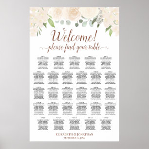 28 Table Champagne Blush Boho Floral Seating Chart