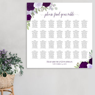 28 Tableau Boho pourpre Mariage floral tableau