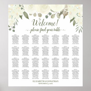 28 Tableau Sièges Mariages de roses blanches ivoir