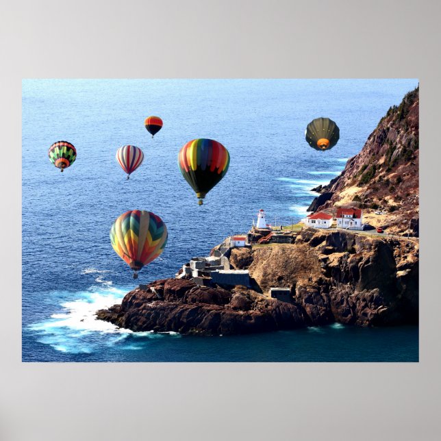 28" x 20", Value Poster Paper Hotair Balloons Newf (Front)