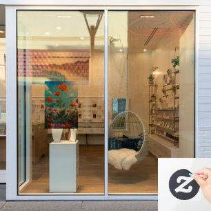 28" x 40" Floral Transparent Custom Cut  Window Cling