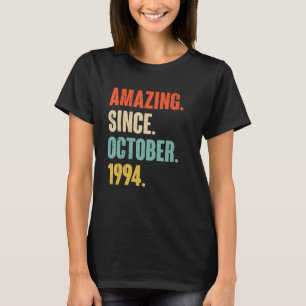 28 Year Old 28th Birthday Amazing Since October T-Shirt