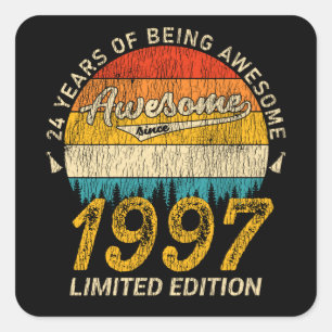 28 Year Old Bday Retro Awesome 28th Birthday Gift Square Sticker