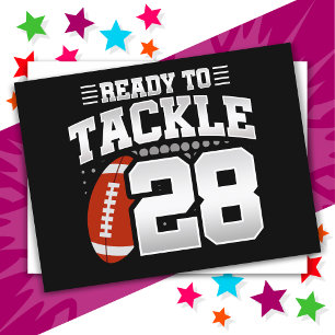 28 Year Old Tackle Football Party 28th Birthday Postcard