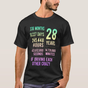 28 Years Married Funny 28th Wedding Anniversary T-Shirt
