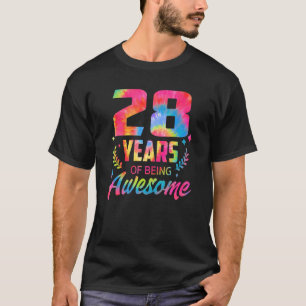 28 Years Of Being Awesome 28th Birthday Girl Tie D T-Shirt