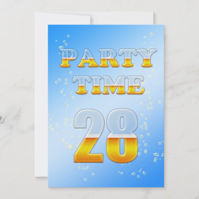 28e anniversaire invitation à la fête avec bière (Devant)