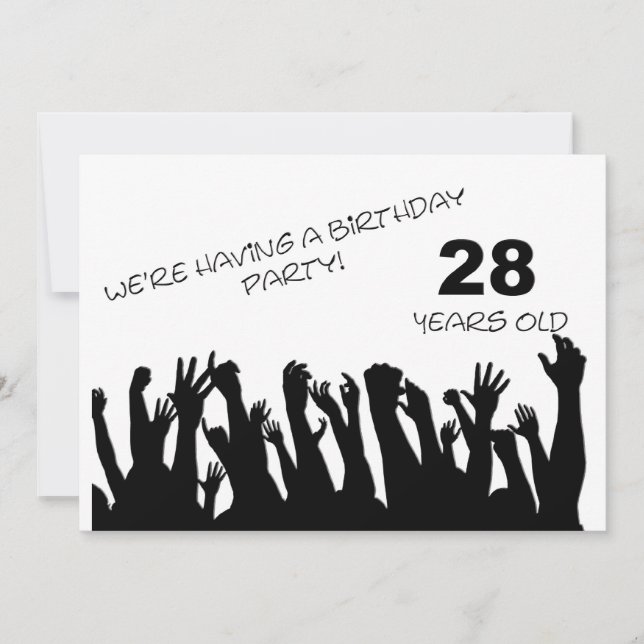 28e invitation de fête avec foule (Devant)