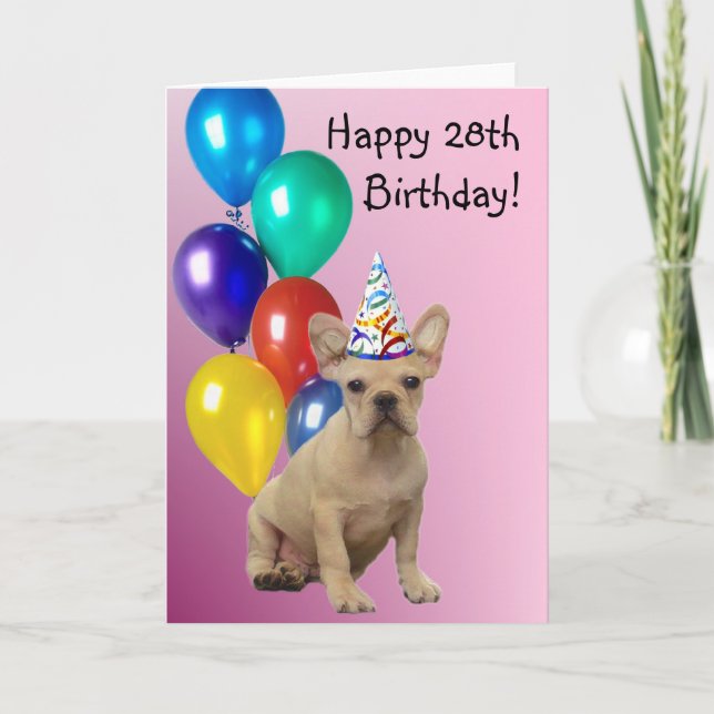 28ème carte de voeux heureuse de bouledogue (Devant)