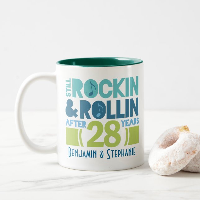 28th Anniversary Personalized Mug Gift (With Donut)