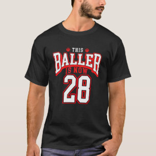 28th Birthday Basketball  28 Years Old Bday T-Shirt
