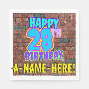 28th Birthday ~ Fun, Urban Graffiti Inspired Look Napkin