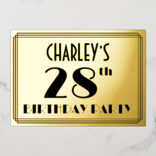 28th Birthday Party — Art Deco Look “28” + Name