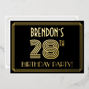 28th Birthday Party — Art Deco Style “28” + Name