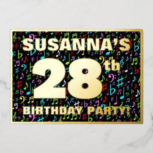 28th Birthday Party — Fun, Colourful Music Symbols