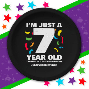 28th Birthday Party Trapped Leap Year Day Feb 29th Paper Plate