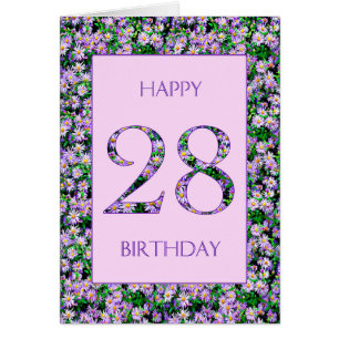 28th Birthday Purple Daisies