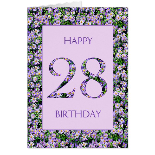 28th Birthday Purple Daisies (Front)