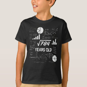 28th Birthday Square Root Math 28 Years Old Bday T-Shirt