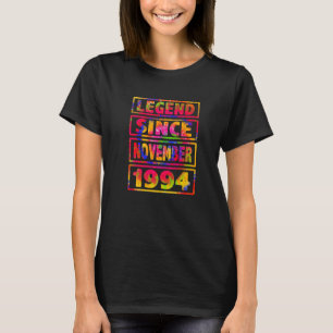 28th Birthday Tie Dye Decoration Legend Since Nove T-Shirt