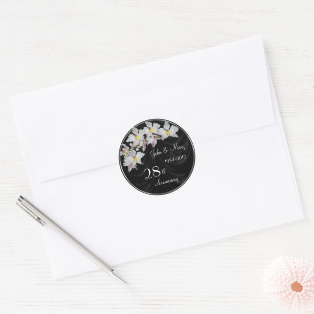 28th Wedding Anniversary Sticker (Envelope)