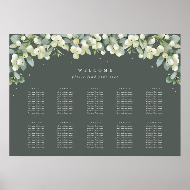 28x20" 10 Tables of 10 Seating Chart Poster (Front)