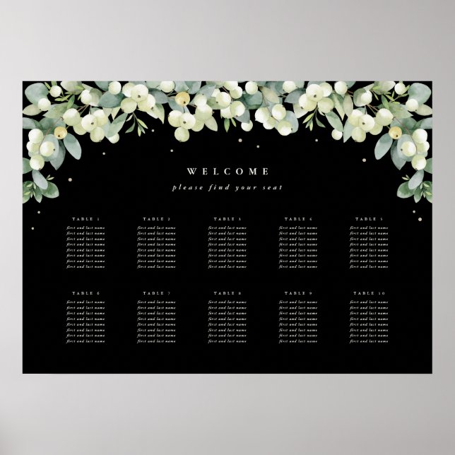 28x20" 10 Tables of 8 Seating Chart Poster (Front)