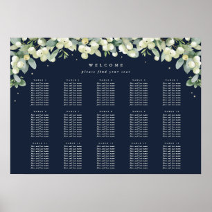 28x20" 15 Tables of 10 Seating Chart Poster