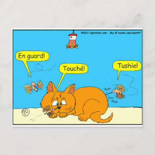 293 hummingbird attack cartoon postcard