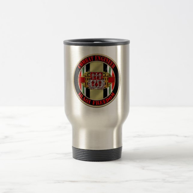 299th Engineer Battalion Combat Engineer OIF Travel Mug (Center)