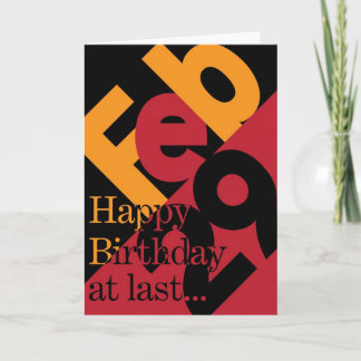 29 février carte de joyeux anniversaire