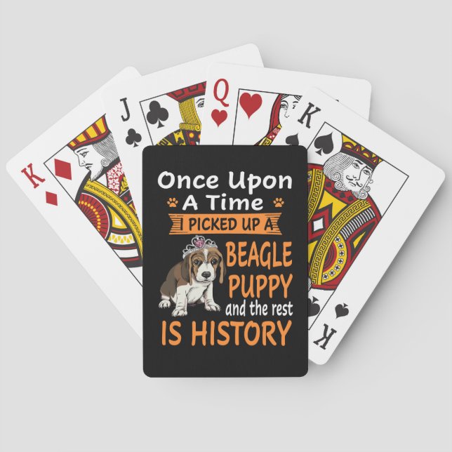 29 One Upon A Time  Beagle Puppy Playing Cards (Back)