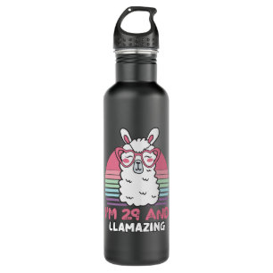 29 Year Old Bday Llamazing 29th Birthday Llama 710 Ml Water Bottle
