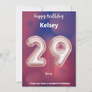 29 year old Happy Birthday card