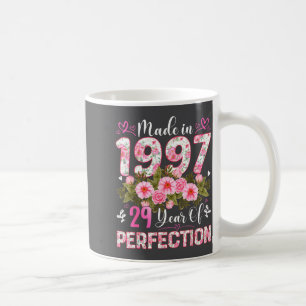 29 Year Old Made In 1997 Floral 29th Birthday Wome Coffee Mug