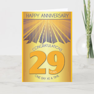 29 Year Sober Anniversary Golden Ray 12 Step Card