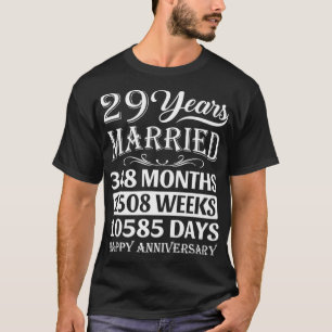 29 Years Married Happy 29th Wedding Anniversary P T-Shirt