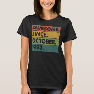 29 Years Old 29th Birthday Awesome Since October T-Shirt