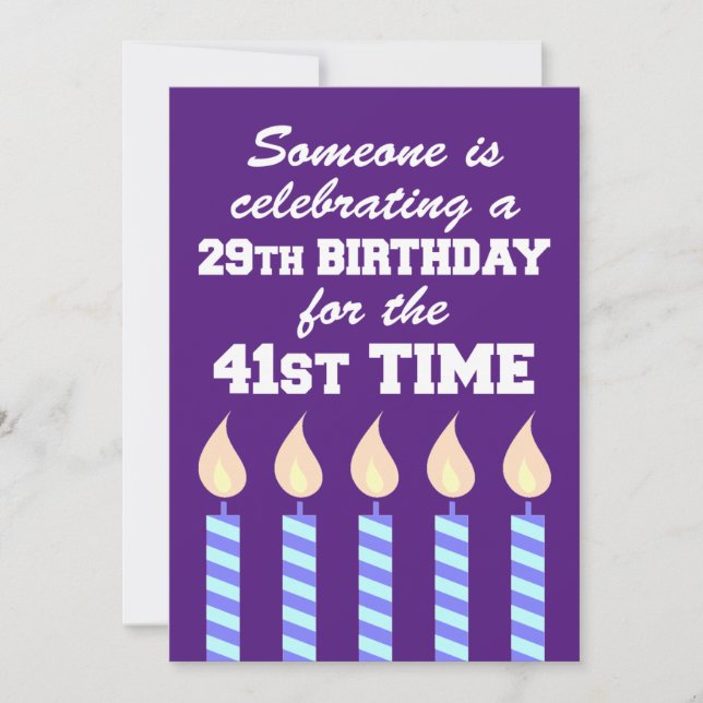 29e anniversaire 21e anniversaire 70e invitation (Devant)