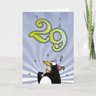 29e anniversaire - Carte de surprise de pingouin