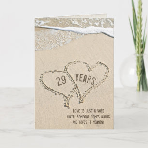 29th Anniversary Beach Hearts Card